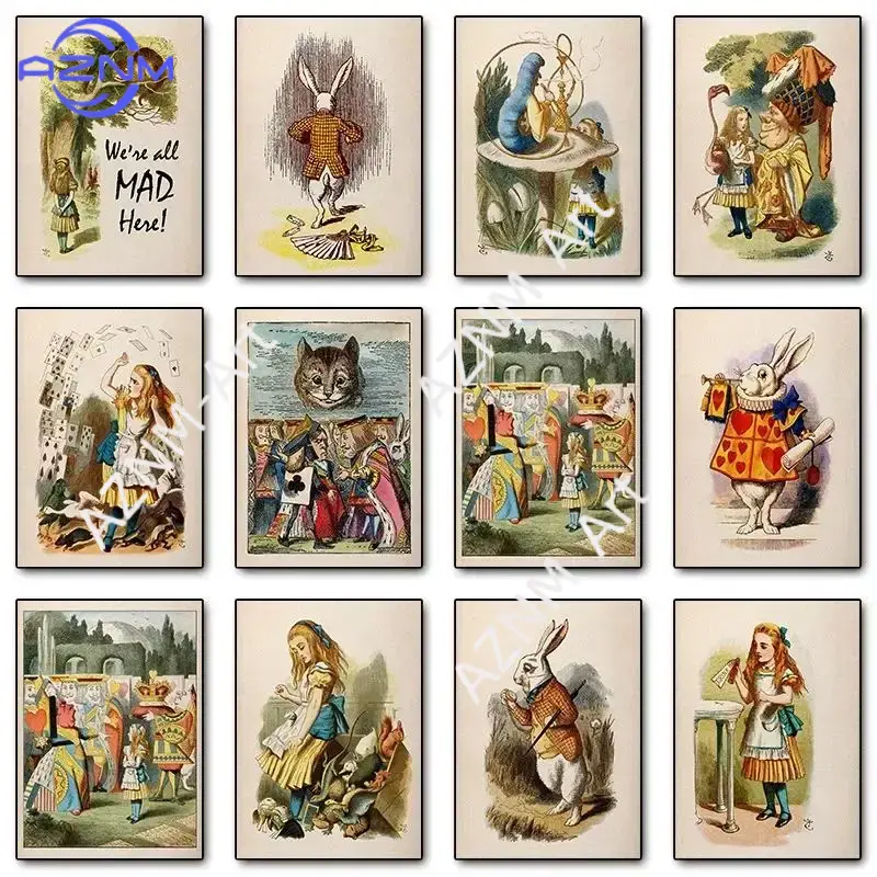 Alice in Wonderland Retro Wall - đánh giá và giá Home Improvement Kids
