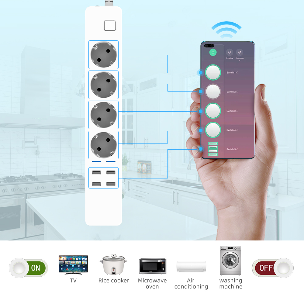 Smart Power Strip Wifi 4 EU Ou - đánh giá và giá Home Improvement Outlet
